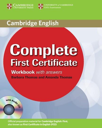 COMPLETE FIRST CERTIFICATE WORKBBOK WITH KEY | 9780521698320 | THOMAS, AMANDA/THOMAS, BARBARA | Llibreria Aqualata | Comprar llibres en català i castellà online | Comprar llibres Igualada