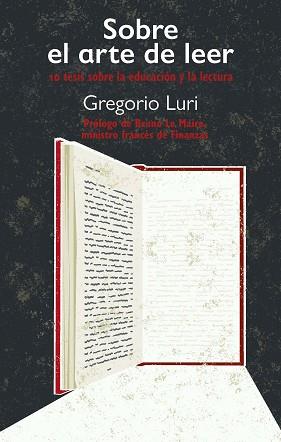 SOBRE EL ARTE DE LEER | 9788419271792 | LURI, GREGORIO | Llibreria Aqualata | Comprar llibres en català i castellà online | Comprar llibres Igualada