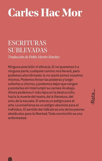ESCRITURAS SUBLEVADAS | 9788416738014 | HAC MOR, CARLES | Llibreria Aqualata | Comprar llibres en català i castellà online | Comprar llibres Igualada