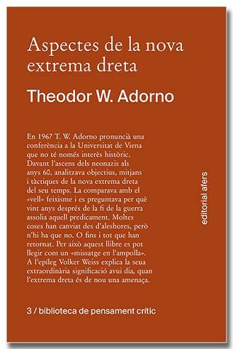 ASPECTES DE LA NOVA EXTREMA DRETA | 9788418618413 | ADORNO, THEODOR W. | Llibreria Aqualata | Comprar llibres en català i castellà online | Comprar llibres Igualada