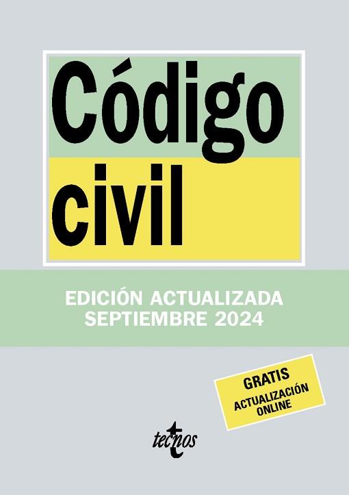 CÓDIGO CIVIL (EDICIÓN SEPTIEMBRE 2024) | 9788430990863 | EDITORIAL TECNOS | Llibreria Aqualata | Comprar llibres en català i castellà online | Comprar llibres Igualada