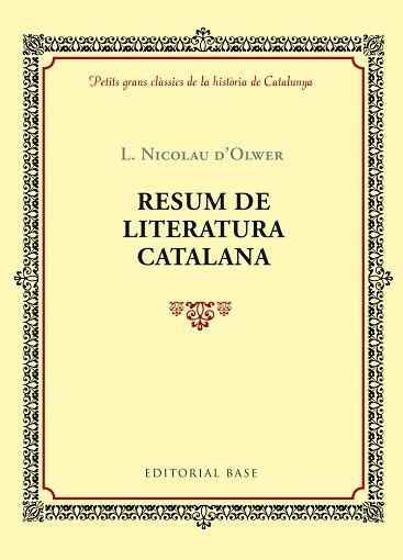 RESUM DE LITERATURA CATALANA | 9788416587353 | D'OLWER, L NICOLAI | Llibreria Aqualata | Comprar llibres en català i castellà online | Comprar llibres Igualada