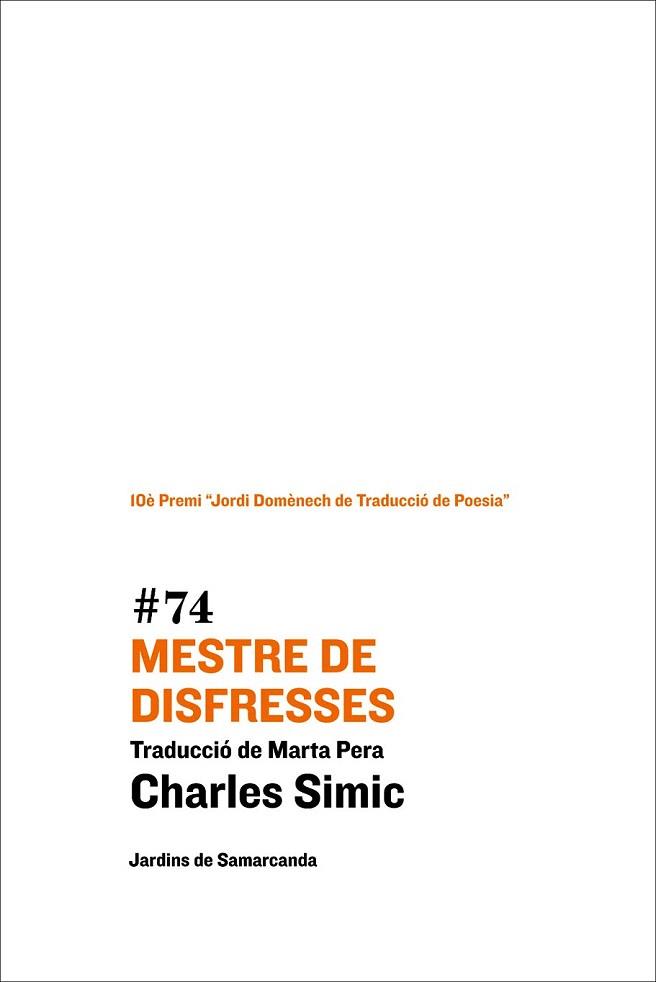 MESTRE DE DISFRESSES | 9788497665247 | SIMIC, CHARLES  | Llibreria Aqualata | Comprar llibres en català i castellà online | Comprar llibres Igualada