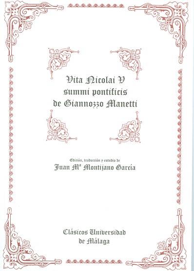 VITA NICOLAI Y SUMMI PONTIFICIS DE GIANNOZZO MANET | 9788474962857 | Llibreria Aqualata | Comprar llibres en català i castellà online | Comprar llibres Igualada