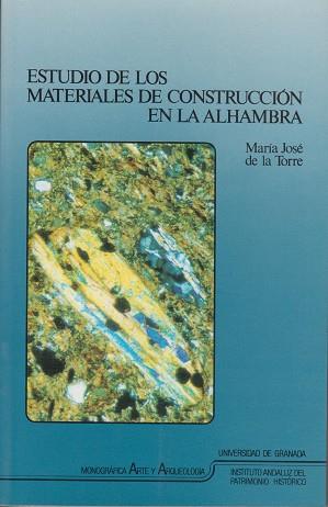 ESTUDIO DE MATERIALES DE CONSTRUCCION EN LA ALHAMB | 9788433821157 | Llibreria Aqualata | Comprar llibres en català i castellà online | Comprar llibres Igualada