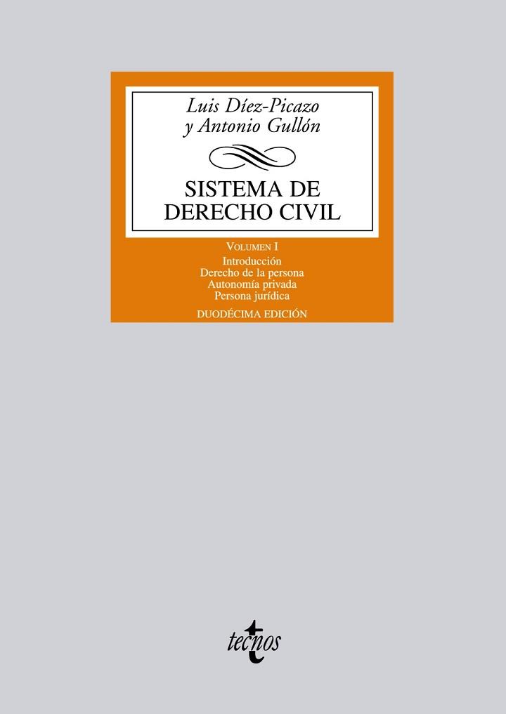 SISTEMA DE DERECHO CIVIL VOL I | 9788430954773 | DÍEZ-PICAZO, LUIS/GULLÓN, ANTONIO | Llibreria Aqualata | Comprar libros en catalán y castellano online | Comprar libros Igualada