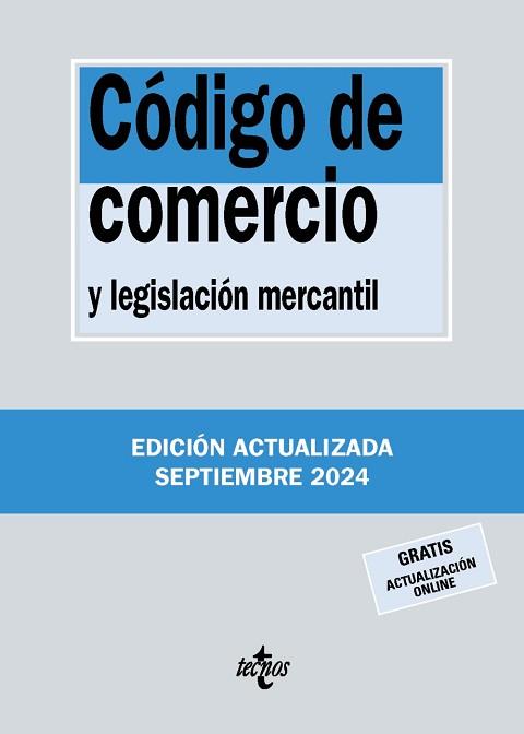 CÓDIGO DE COMERCIO Y LEGISLACIÓN MERCANTIL ED. 2024 | 9788430990870 | EDITORIAL TECNOS | Llibreria Aqualata | Comprar llibres en català i castellà online | Comprar llibres Igualada