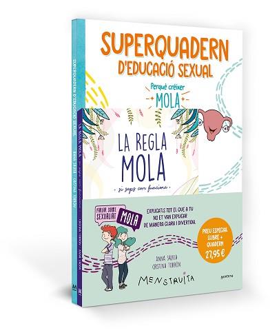 PACK APRÈN AMB MENSTRUITA (LA REGLA MOLA + SUPERQUADERN D'EDUCACIÓ SEXUAL) | 9788419975065 | SALVIA, ANNA | Llibreria Aqualata | Comprar llibres en català i castellà online | Comprar llibres Igualada