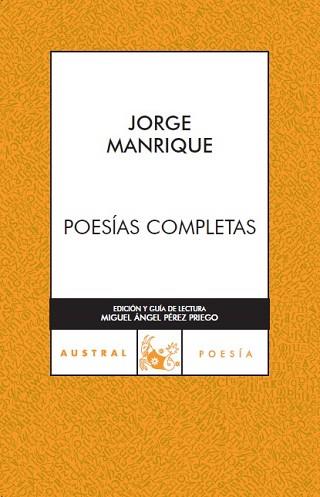 POESIAS COMPLETAS (AUSTRAL POESIA 152) | 9788467022278 | MANRIQUE, JORGE | Llibreria Aqualata | Comprar llibres en català i castellà online | Comprar llibres Igualada