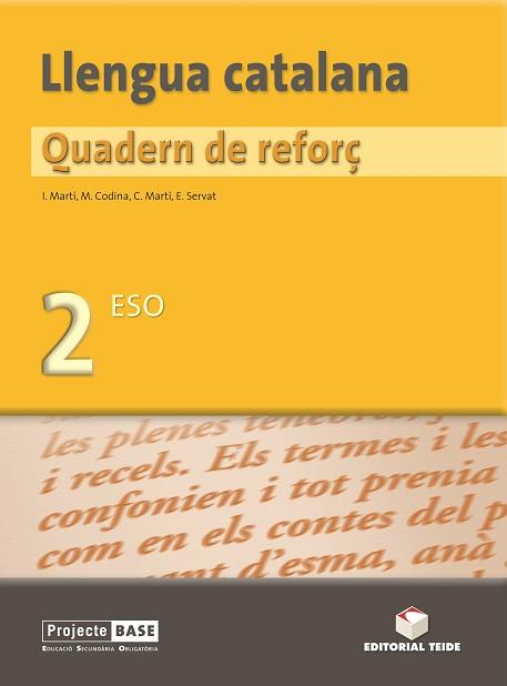 LLENGUA CATALANA QUADERN REFORÇ 2N ESO PROJECTE BASE | 9788430749171 | AAVV | Llibreria Aqualata | Comprar llibres en català i castellà online | Comprar llibres Igualada