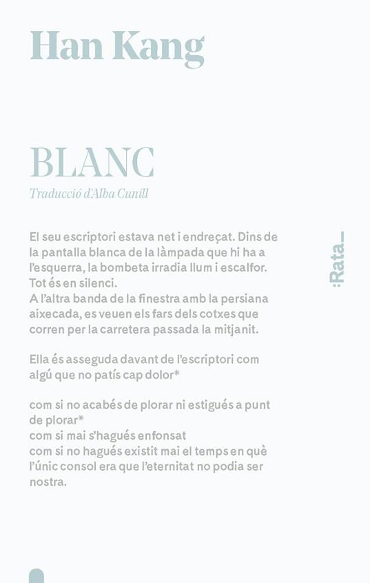 BLANC | 9788416738502 | KANG, HAN | Llibreria Aqualata | Comprar llibres en català i castellà online | Comprar llibres Igualada