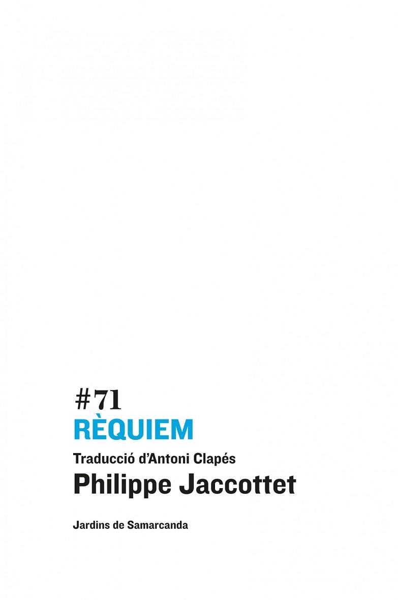 RÈQUIEM | 9788497665087 | JACCOTTET, PHILIPPE | Llibreria Aqualata | Comprar llibres en català i castellà online | Comprar llibres Igualada