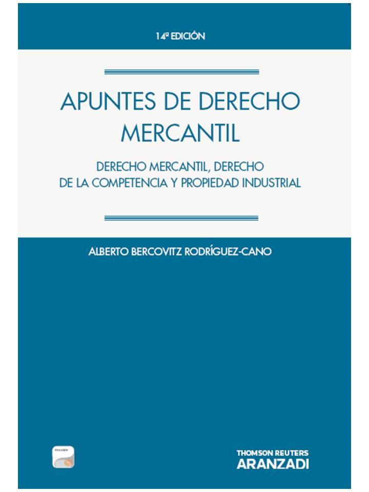 APUNTES DE DERECHO MERCANTIL (PAPEL + E-BOOK) | 9788490148143 | BERCOVITZ RODRÍGUEZ-CANO, ALBERTO | Llibreria Aqualata | Comprar llibres en català i castellà online | Comprar llibres Igualada