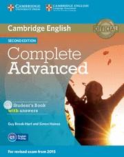 COMPLETE ADVANCED STUDENT'S BOOK PACK (STUDENT'S BOOK WITH ANSWERS WITH CD-ROM A | 9781107688230 | BROOK-HART, GUY/HAINES, SIMON | Llibreria Aqualata | Comprar llibres en català i castellà online | Comprar llibres Igualada