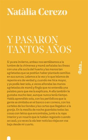 Y PASARON TANTOS AÑOS | 9788416738052 | CEREZO, NATÀLIA | Llibreria Aqualata | Comprar llibres en català i castellà online | Comprar llibres Igualada