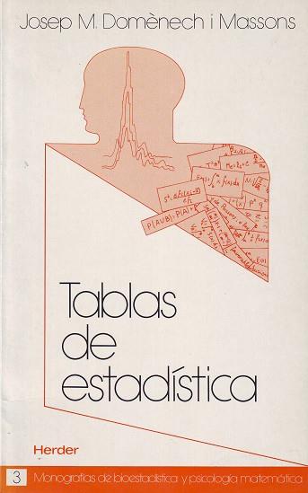 TABLAS DE ESTADISTICA | 9788425412264 | DOMENECH I MASSONS, JOSEP Mª | Llibreria Aqualata | Comprar libros en catalán y castellano online | Comprar libros Igualada