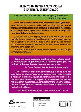 COMER PARA VIVIR | 9788484454816 | FUHRMAN, DR. JOEL | Llibreria Aqualata | Comprar libros en catalán y castellano online | Comprar libros Igualada