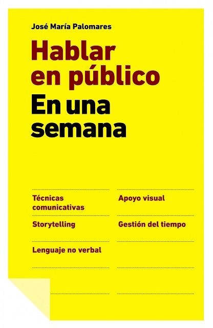 HABLAR EN PUBLICO EN UNA SEMANA | 9788498751512 | PALOMARES, JOSE MARIA | Llibreria Aqualata | Comprar llibres en català i castellà online | Comprar llibres Igualada