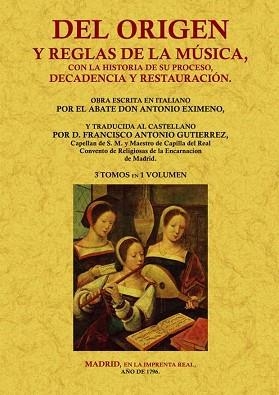 DEL ORIGEN Y REGLAS DE LA MUSICA | 9788497617697 | EXIMENO PUJADES, ANTONIO | Llibreria Aqualata | Comprar llibres en català i castellà online | Comprar llibres Igualada