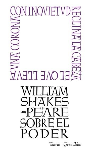 SOBRE EL PODER | 9788430600274 | SHAKESPEARE, WILLIAM | Llibreria Aqualata | Comprar llibres en català i castellà online | Comprar llibres Igualada