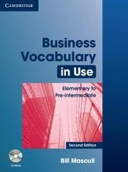 BUSINESS VOCABULARY IN USE: ELEMENTARY TO PRE-INTERMEDIATE WITH ANSWERS AND CD-ROM | 9780521749237 | Llibreria Aqualata | Comprar llibres en català i castellà online | Comprar llibres Igualada