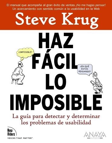 HAZ FACIL LO IMPOSIBLE | 9788441527546 | KRUG, STEVE | Llibreria Aqualata | Comprar libros en catalán y castellano online | Comprar libros Igualada