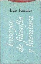 ENSAYOS DE FILOSOFIA Y LITERATURA | 9788481642063 | ROSALES, LUIS | Llibreria Aqualata | Comprar llibres en català i castellà online | Comprar llibres Igualada