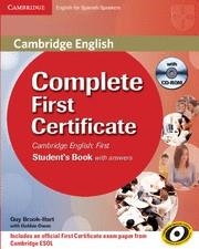 COMPLETE FIRST CERTIFICATE STUDENT'S BOOK WITH ANSWERS | 9788483237229 | BROOK-HART, GUY/CAMBRIDGE ESOL | Llibreria Aqualata | Comprar llibres en català i castellà online | Comprar llibres Igualada