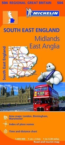 MAPA REGIONAL SOUTH EAST ENGLAND, THE MIDLANDS, EAST ANGLIA (REGIONAL 504) | 9782067183346 | VARIOS AUTORES | Llibreria Aqualata | Comprar llibres en català i castellà online | Comprar llibres Igualada