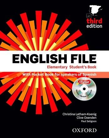 ENGLISH FILE ELEMENTARY STUDENT'S BOOK ITUTOR PB PK 3ED | 9780194598941 | VARIOS AUTORES | Llibreria Aqualata | Comprar llibres en català i castellà online | Comprar llibres Igualada