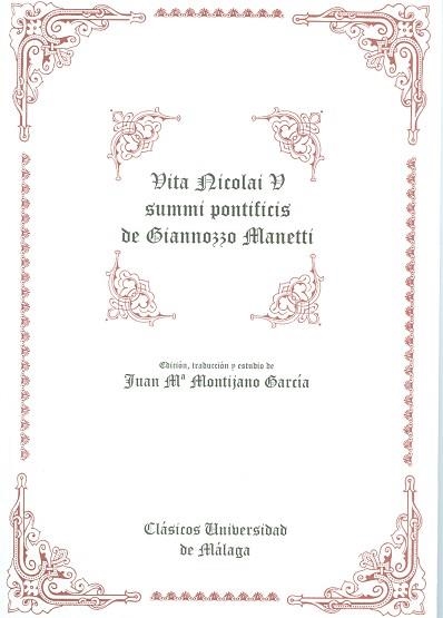 VITA NICOLAI Y SUMMI PONTIFICIS DE GIANNOZZO MANET | 9788474962857 | Llibreria Aqualata | Comprar llibres en català i castellà online | Comprar llibres Igualada