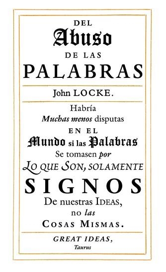 DEL ABUSO DE LAS PALABRAS | 9788430616558 | LOCKE, JOHN | Llibreria Aqualata | Comprar libros en catalán y castellano online | Comprar libros Igualada