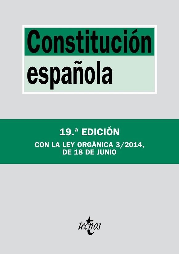 CONSTITUCIÓN ESPAÑOLA | 9788430962464 | EDITORIAL TECNOS | Llibreria Aqualata | Comprar llibres en català i castellà online | Comprar llibres Igualada