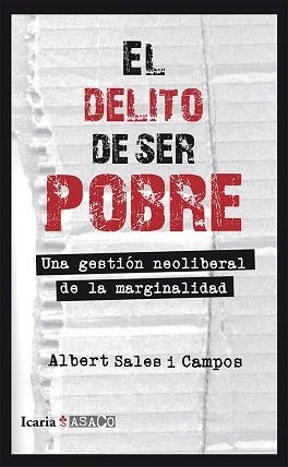 DELITO DE SER POBRE, EL | 9788498885675 | SALES I CAMPOS, ALBERT | Llibreria Aqualata | Comprar llibres en català i castellà online | Comprar llibres Igualada