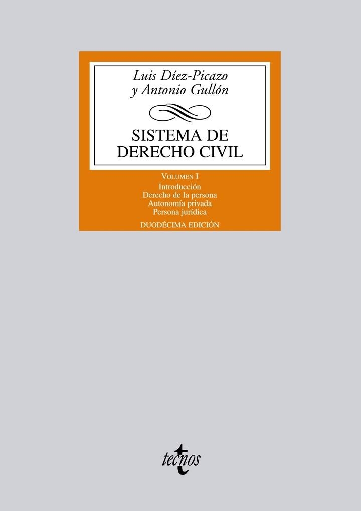 SISTEMA DE DERECHO CIVIL VOL I | 9788430954773 | DÍEZ-PICAZO, LUIS/GULLÓN, ANTONIO | Llibreria Aqualata | Comprar llibres en català i castellà online | Comprar llibres Igualada