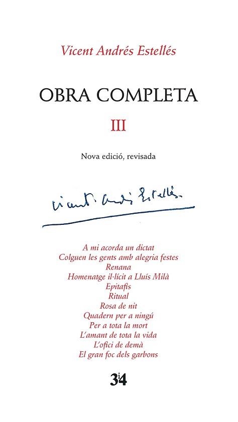 OBRA COMPLETA III. (NOVA EDIC) | 9788416789016 | ANDRÉS ESTELLÉS, VINCENT | Llibreria Aqualata | Comprar llibres en català i castellà online | Comprar llibres Igualada