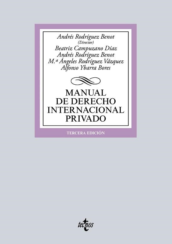 MANUAL DE DERECHO INTERNACIONAL PRIVADO - EDICIÓN 2016 | 9788430969746 | RODRÍGUEZ BENOT, ANDRÉS / CAMPUZANO DÍAZ, BEATRIZ / RODRÍGUEZ VÁZQUEZ, Mª ÁNGELES / YBARRA BORES, AL | Llibreria Aqualata | Comprar llibres en català i castellà online | Comprar llibres Igualada