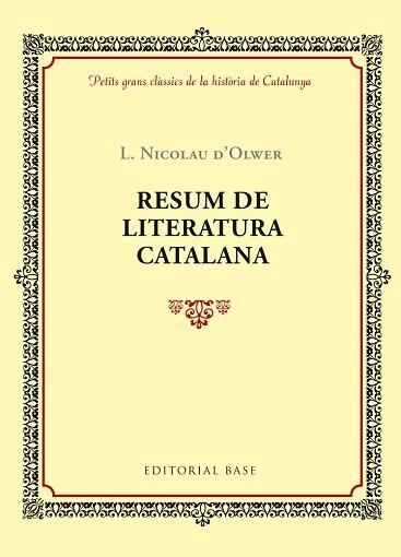 RESUM DE LITERATURA CATALANA | 9788416587353 | D'OLWER, L NICOLAI | Llibreria Aqualata | Comprar llibres en català i castellà online | Comprar llibres Igualada