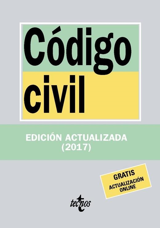 CÓDIGO CIVIL (EDICIÓN ACTUALIZADA SEPTIEMBRE DE 2017) | 9788430971763 | EDITORIAL TECNOS | Llibreria Aqualata | Comprar llibres en català i castellà online | Comprar llibres Igualada