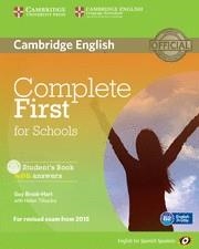 COMPLETE FIRST FOR SCHOOLS FOR SPANISH SPEAKERS STUDENT'S BOOK WITH ANSWERS WITH | 9788490363904 | BROOK-HART, GUY | Llibreria Aqualata | Comprar llibres en català i castellà online | Comprar llibres Igualada