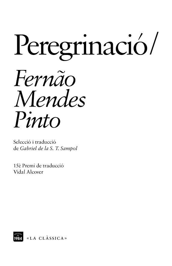 PEREGRINACIÓ | 9788416987221 | PINTO, FERNÃO MENDES | Llibreria Aqualata | Comprar llibres en català i castellà online | Comprar llibres Igualada