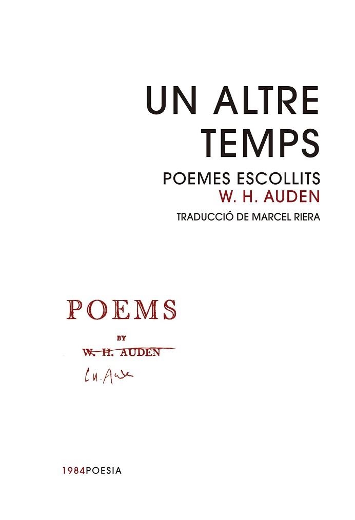 UN ALTRE TEMPS | 9788416987344 | AUDEN, WYSTAN HUGH | Llibreria Aqualata | Comprar llibres en català i castellà online | Comprar llibres Igualada