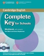 COMPLETE KEY FOR SCHOOLS WORKBOOK WITH ANSWERS WITH AUDIO CD | 9780521124393 | ELLIOTT, SUE/HEYDERMAN, EMMA | Llibreria Aqualata | Comprar llibres en català i castellà online | Comprar llibres Igualada