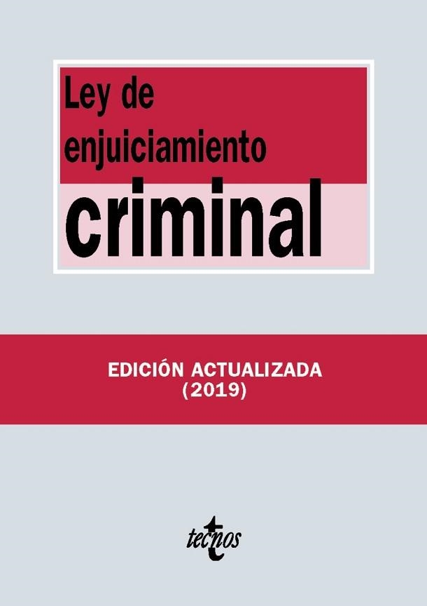 LEY DE ENJUICIAMIENTO CRIMINAL (EDICIÓN ACTUALIZADA 2019) | 9788430977192 | Llibreria Aqualata | Comprar llibres en català i castellà online | Comprar llibres Igualada