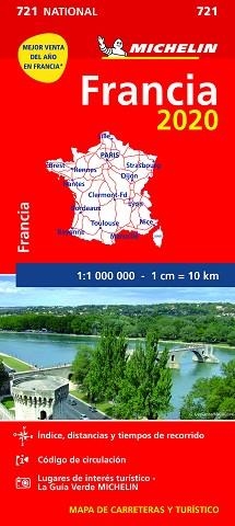 FRANCIA (MAPA NATIONAL 721 1:1000000) ED 2020 | 9782067242715 | VARIOS AUTORES | Llibreria Aqualata | Comprar llibres en català i castellà online | Comprar llibres Igualada