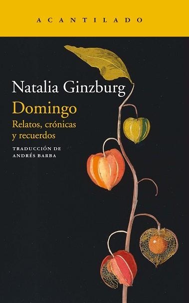 DOMINGO | 9788418370151 | GINZBURG, NATALIA | Llibreria Aqualata | Comprar llibres en català i castellà online | Comprar llibres Igualada