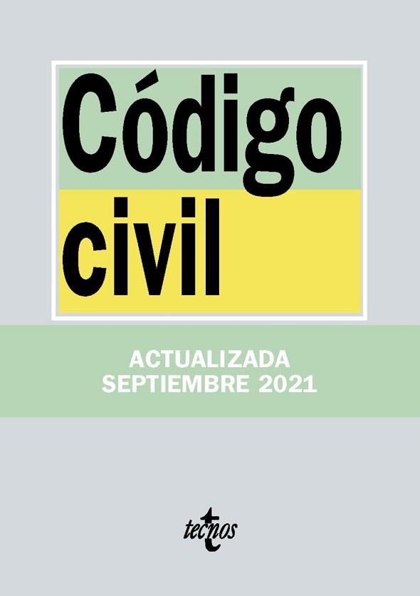 CÓDIGO CIVIL (EDICIÓN ACTUALIZADA SEPTIEMBRE 2021) | 9788430982684 | EDITORIAL TECNOS | Llibreria Aqualata | Comprar llibres en català i castellà online | Comprar llibres Igualada