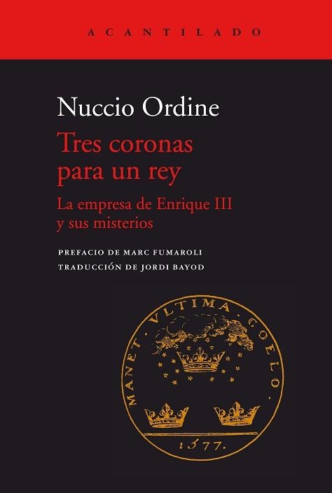 TRES CORONAS PARA UN REY | 9788418370922 | ORDINE, NUCCIO / BAYOD, JORDI | Llibreria Aqualata | Comprar llibres en català i castellà online | Comprar llibres Igualada