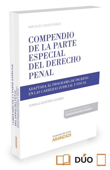 COMPENDIO DE LA PARTE ESPECIAL DEL DERECHO PENAL (PAPEL + E-BOOK) | 9788490999110 | QUINTERO OLIVARES, GONZALO | Llibreria Aqualata | Comprar llibres en català i castellà online | Comprar llibres Igualada