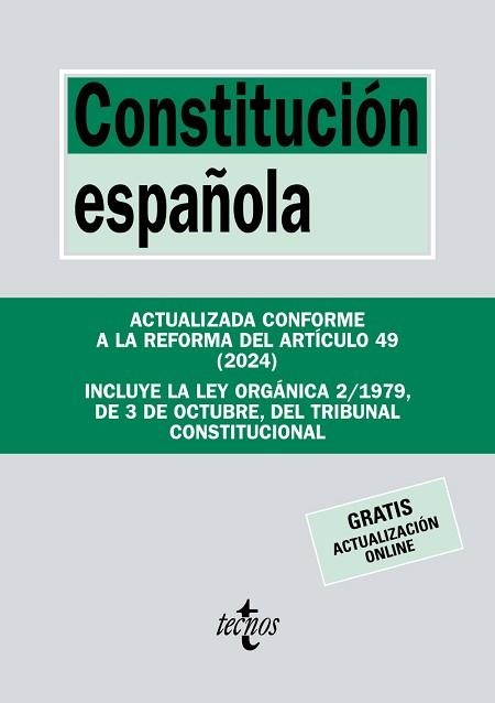 CONSTITUCIÓN ESPAÑOLA. EDICIÓN 2024 | 9788430990399 | EDITORIAL TECNOS | Llibreria Aqualata | Comprar libros en catalán y castellano online | Comprar libros Igualada